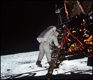 Neil Armstrong: That's one small step for man, one giant leap for mankind.